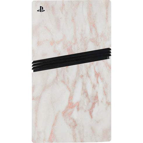 Rose Gold Marble PS5 Pro Disk Bundle Skin