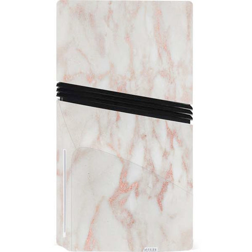Rose Gold Marble PS5 Pro Disk Bundle Skin