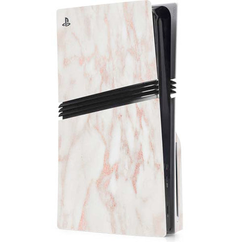 Rose Gold Marble PS5 Pro Disk Console Skin