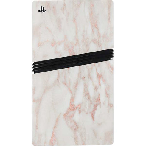 Rose Gold Marble PS5 Pro Disk Console Skin