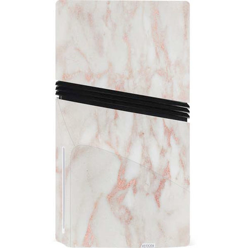 Rose Gold Marble PS5 Pro Disk Console Skin