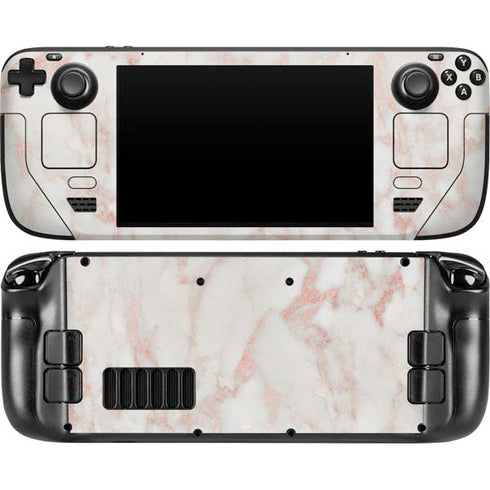 Rose Gold Marble Steam Deck Handheld Gaming Computer OLED Skin