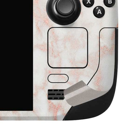 Rose Gold Marble Steam Deck Handheld Gaming Computer OLED Skin