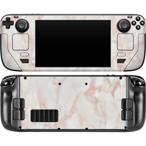 Rose Gold Marble Steam Deck Handheld Gaming Computer Skin