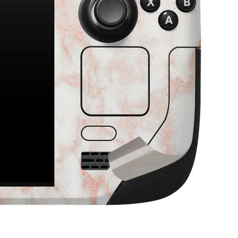 Rose Gold Marble Steam Deck Handheld Gaming Computer Skin
