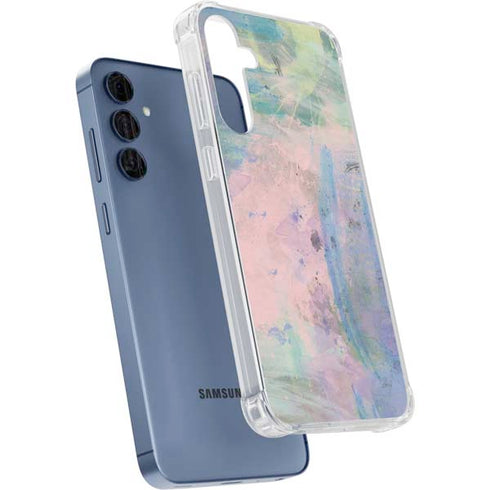Rose Quartz & Serenity Abstract Galaxy A55 5G Clear Case
