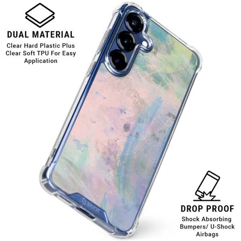 Rose Quartz & Serenity Abstract Galaxy S25 Clear Case