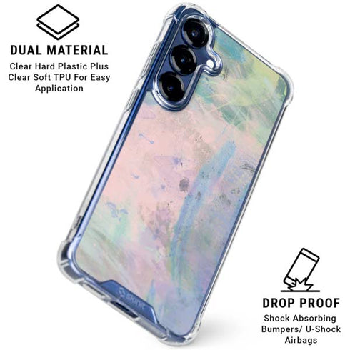 Rose Quartz & Serenity Abstract Galaxy S25 FE Clear Case