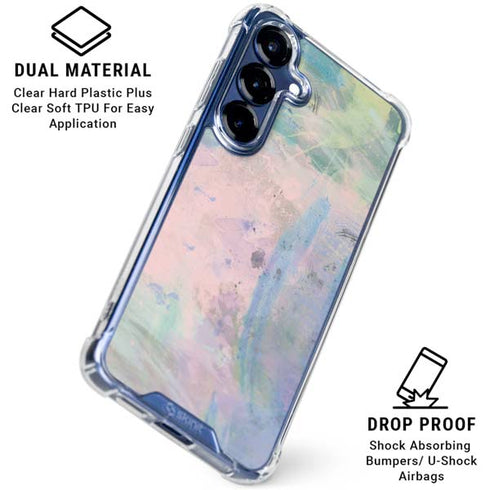 Rose Quartz & Serenity Abstract Galaxy S25 Plus Clear Case