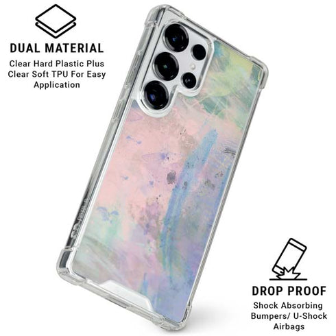 Rose Quartz & Serenity Abstract Galaxy S25 Ultra Clear Case