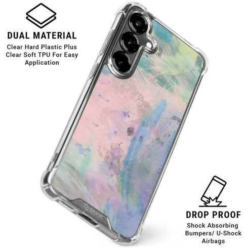 Rose Quartz & Serenity Abstract Galaxy S26 Plus Clear Case