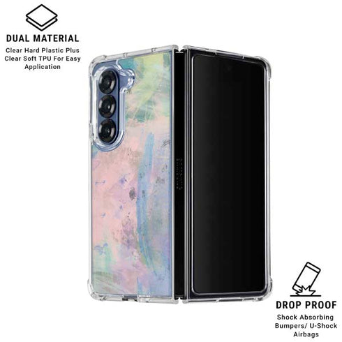 Rose Quartz & Serenity Abstract Galaxy Z Fold7 Clear Case