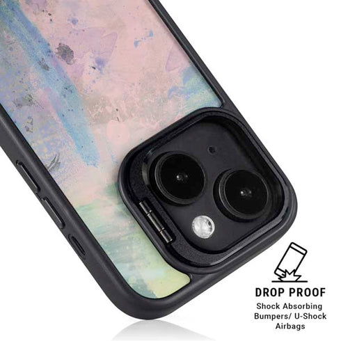 Rose Quartz & Serenity Abstract iPhone 14 Kickstand Case