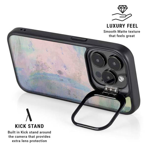 Rose Quartz & Serenity Abstract iPhone 14 Pro Max Kickstand Case