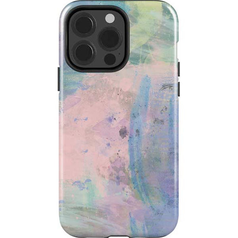 Rose Quartz & Serenity Abstract iPhone 15 Pro Impact Case