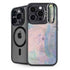 Rose Quartz & Serenity Abstract iPhone 15 Pro Kickstand Case