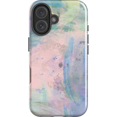 Rose Quartz & Serenity Abstract iPhone 16 Plus Impact Case