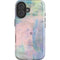 Rose Quartz & Serenity Abstract iPhone 16 Plus Impact Case