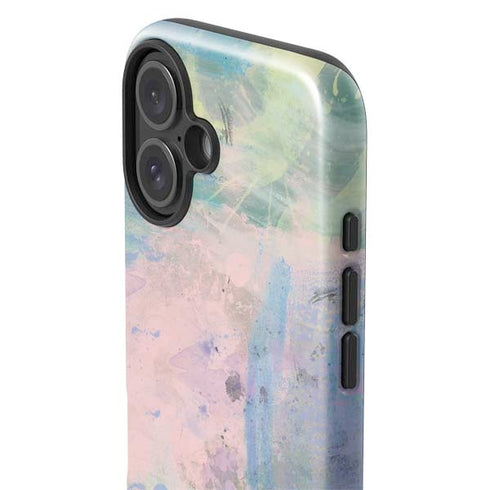 Rose Quartz & Serenity Abstract iPhone 16 Plus Impact Case