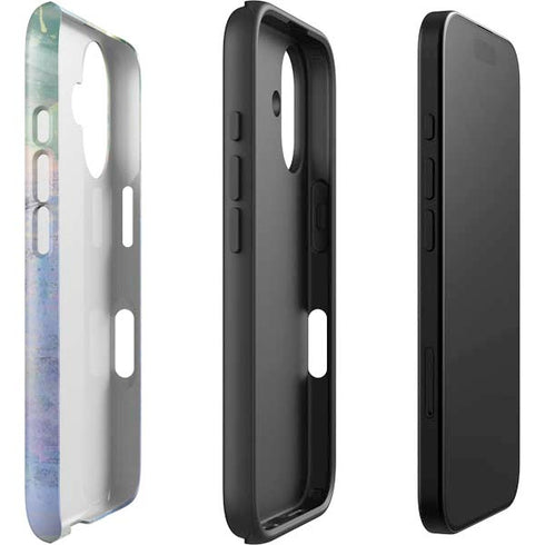 Rose Quartz & Serenity Abstract iPhone 16 Plus Impact Case