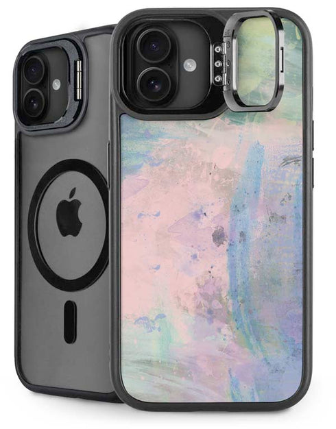 Rose Quartz & Serenity Abstract iPhone 16 Plus Kickstand Case