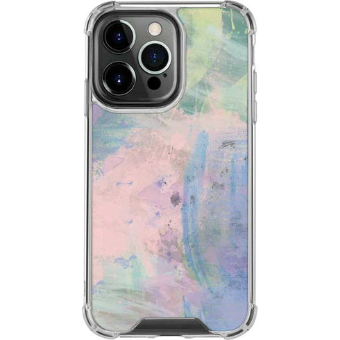 Rose Quartz & Serenity Abstract iPhone 16 Pro Clear Case