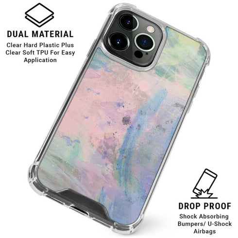 Rose Quartz & Serenity Abstract iPhone 16 Pro Clear Case