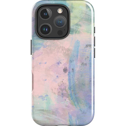 Rose Quartz & Serenity Abstract iPhone 16 Pro Impact Case