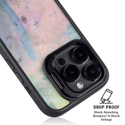 Rose Quartz & Serenity Abstract iPhone 16 Pro Max Kickstand Case
