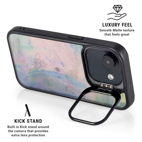 Rose Quartz & Serenity Abstract iPhone 16e Kickstand Case