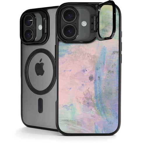 Rose Quartz & Serenity Abstract iPhone 17 Kickstand Case