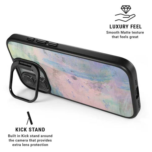 Rose Quartz & Serenity Abstract iPhone 17 Kickstand Case