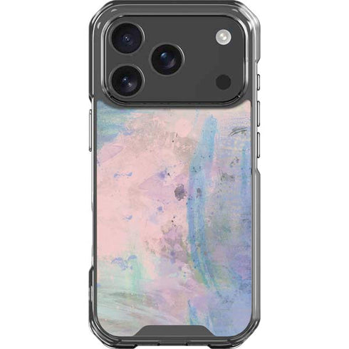 Rose Quartz & Serenity Abstract iPhone 17 Pro Clear Case