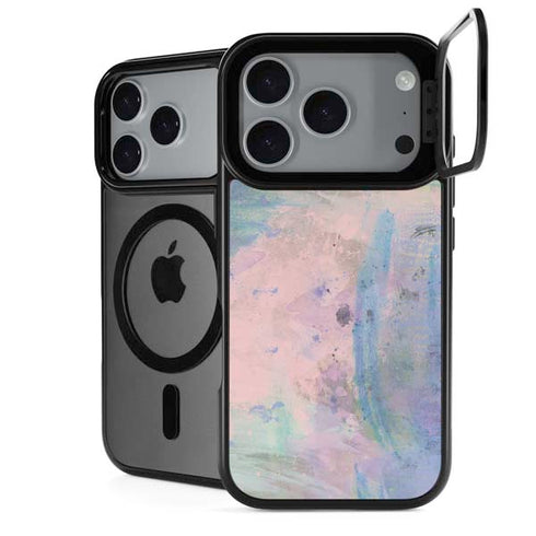 Rose Quartz & Serenity Abstract iPhone 17 Pro Kickstand Case