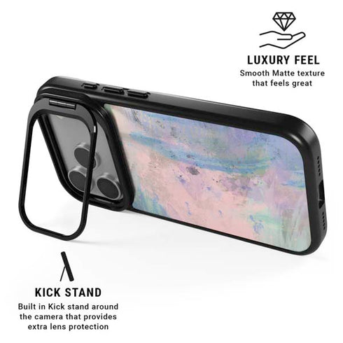 Rose Quartz & Serenity Abstract iPhone 17 Pro Max Kickstand Case