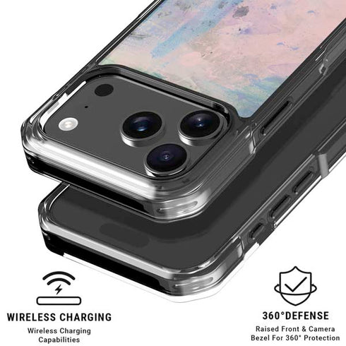 Rose Quartz & Serenity Abstract iPhone 18 Pro Clear Case