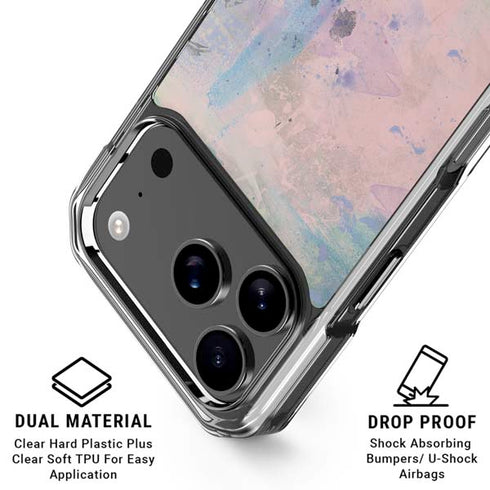 Rose Quartz & Serenity Abstract iPhone 18 Pro Clear Case