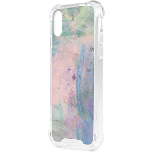 Rose Quartz & Serenity Abstract iPhone XS Clear Case