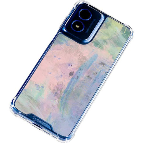 Rose Quartz & Serenity Abstract Moto G 5G (2024) Clear Case