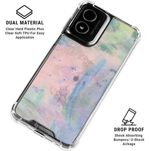 Rose Quartz & Serenity Abstract Moto G Power 5G (2024) Clear Case