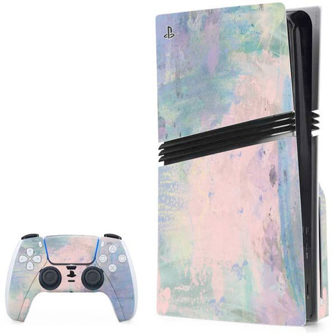 Rose Quartz & Serenity Abstract PS5 Pro Disk Bundle Skin