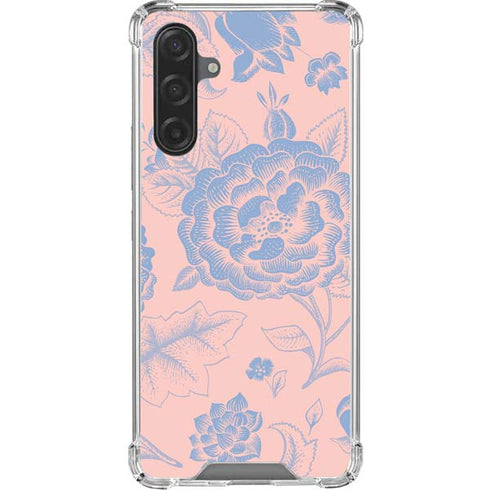 Rose Quartz & Serenity Floral Galaxy A17 Clear Case