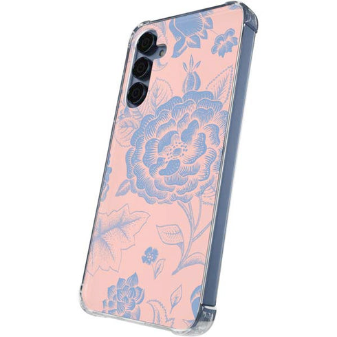 Rose Quartz & Serenity Floral Galaxy A35 5G Clear Case