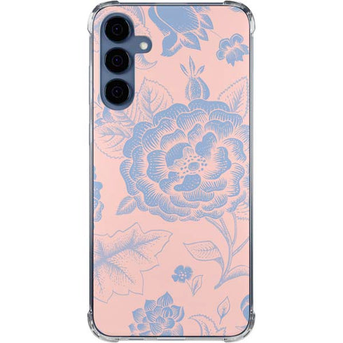 Rose Quartz & Serenity Floral Galaxy A55 5G Clear Case