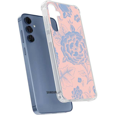 Rose Quartz & Serenity Floral Galaxy A55 5G Clear Case