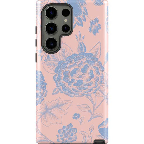 Rose Quartz & Serenity Floral Galaxy S23 Ultra Pro Case