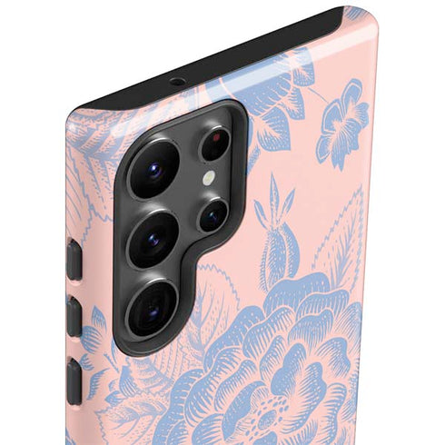 Rose Quartz & Serenity Floral Galaxy S23 Ultra Pro Case
