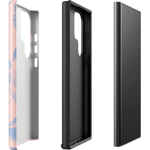 Rose Quartz & Serenity Floral Galaxy S23 Ultra Pro Case