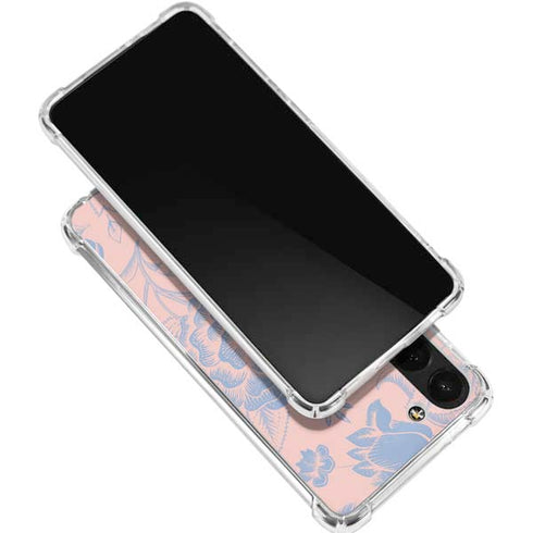 Rose Quartz & Serenity Floral Galaxy S24 FE Clear Case