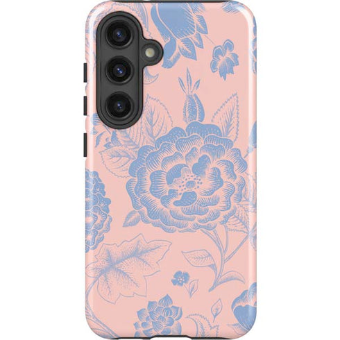 Rose Quartz & Serenity Floral Galaxy S25 Impact Case